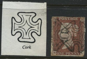 1841 1d imperf NL, distinctive Cork MX with 4 margins (41) - Picture 1 of 1