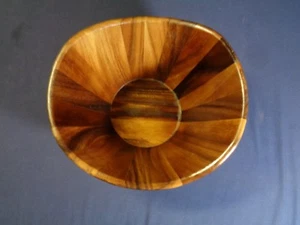 Tazón de madera vintage hecho a mano, tazón de frutas, nueces o bocadillos, tazón de exhibición - Imagen 1 de 6