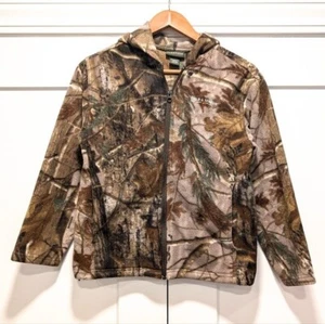 FIELD and STREAM kids camo camouflage full zip up fleece hooded jacket medium - Picture 1 of 13