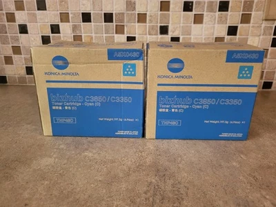LOTE DE 2 TÓNER CIAN ORIGINALES KONICA MINOLTA TNP48C BIZHUB C3850 C3350 A5X0430 Foto 1 de 4
