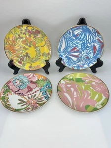 Lilly Pulitzer for Target 7" Porcelain Plates Set of 4 Dishwasher Safe Preppy - Picture 1 of 8