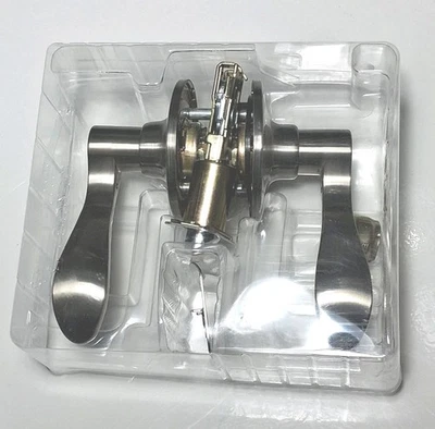 Maçaneta de porta de passagem de níquel acetinado armário ALAVANCA SEM TRAVAMENTO usada - Imagem 1 de 4