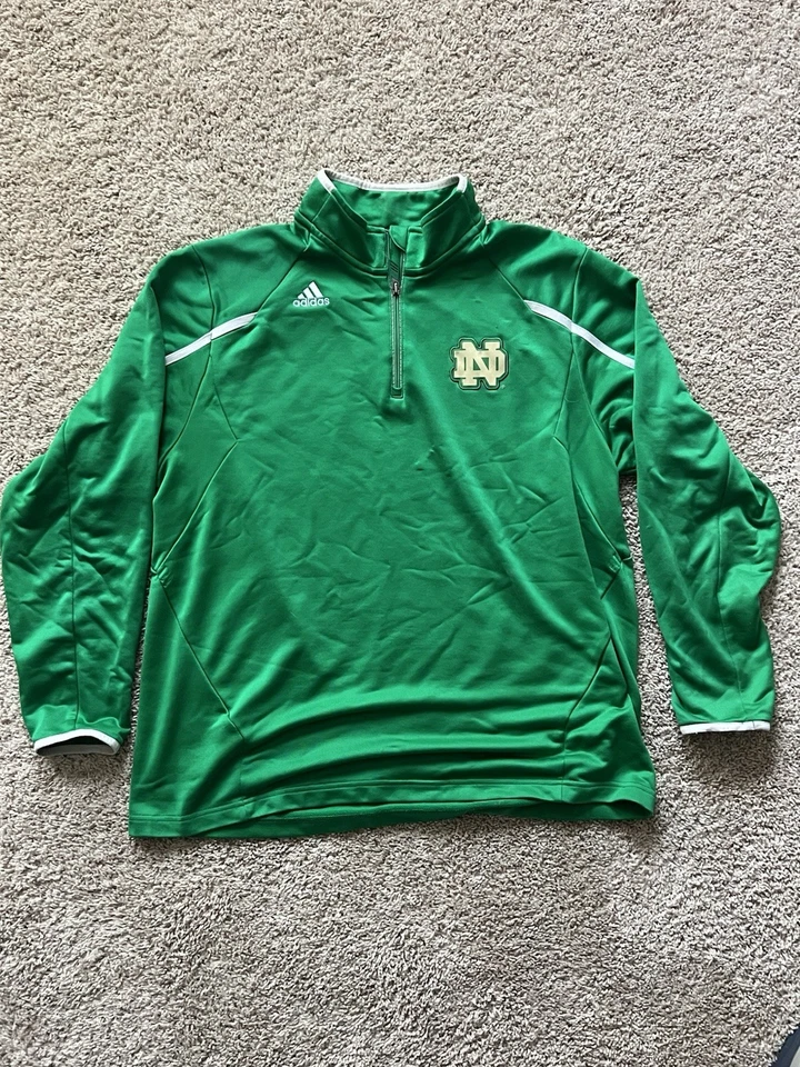 Adidas Verde Hombre Notre Dame Fútbol LS Cuarto Cremallera.  Talla XL Foto 1 de 4