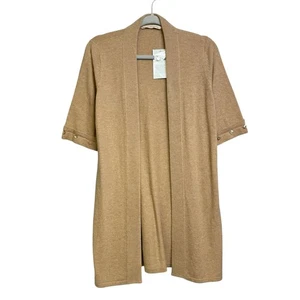 Soft Surroundings Cardigan Cream Tan Wool Cashmere Size XS NEW Sweater Top - Picture 1 of 9