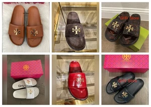 NIB Tory Burch Everly Anatomic Lug Nappa Leather Slide Sandal - Picture 1 of 31