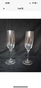 MIKASA STEPHANIE Crystal Optic Bowl Champagne FLUTES Set Of 3 - Picture 1 of 3