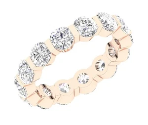 For Women VS F 4.25 Ct Lab Grown Diamond Eternity Engagement Ring 10K Rose Gold - Picture 1 of 13