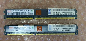 IBM 43X5052 8GB (2x4GB) - PC3-10600R DDR3 1333MHz Memory ECC Low Prof RAM Module - Picture 1 of 1