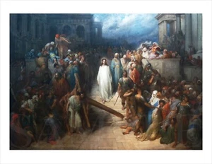 8.5X11 Gustave Dore Jesus Walking Cross Picture New Art Poster Print Old Antique - Picture 1 of 1
