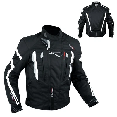 Textiljacke Motorrad Enduro Protektoren Thermofutter Hoehe Sichtbarkeit weiß - Bild 1 von 4