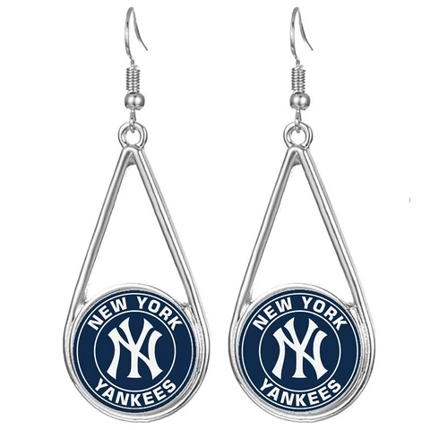 Special New York Yankees Womens Silver Drop Dangle Earrings w Gift Pkg D29 Cover
