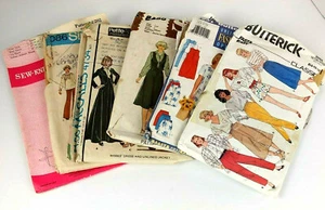 Sewing Patterns Women's Lot Of 6 Vintage 1970s 1980s Cut Used - Picture 1 of 8