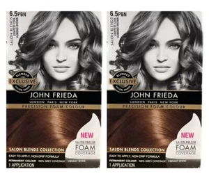 2 X John Frieda Precision Foam Colour 6.5PBN Lightest Cool Almond Brown - Picture 1 of 2