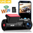 Smart Dash Cam Front 4K WIFI Voice Prompt Dash Camera for Cars with 64GB Card