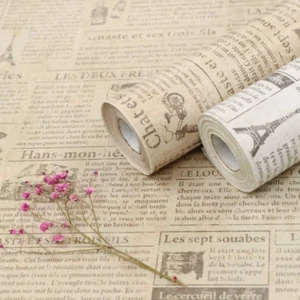 Newspaper Wallpaper Self Adhesive Peel & Stick Contact Paper 17.7 X 6.5ft - Picture 1 of 9