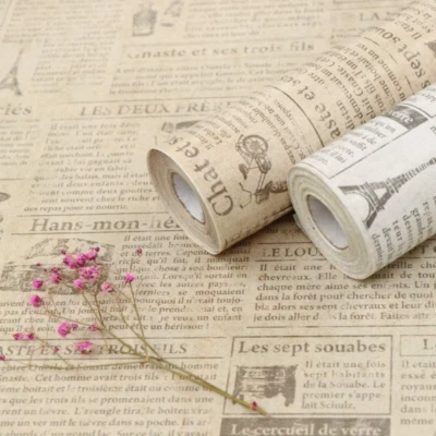 Newspaper Wallpaper Self Adhesive Peel & Stick Contact Paper 17.7 X 6.5ft - Image 1 of 4