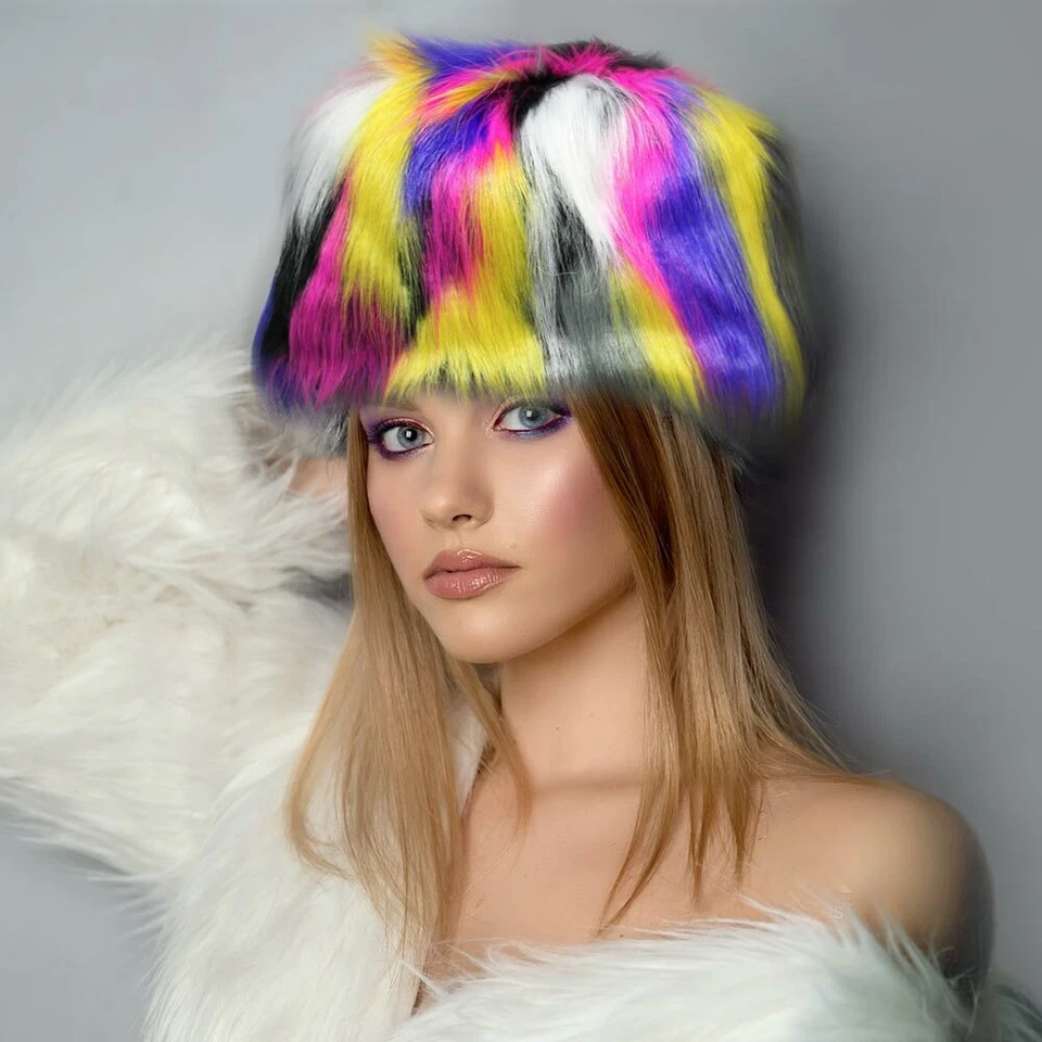 Cossack Kossak Russian Style Warm Faux Fur Hat Bucket New Winter Fluffy Soft - Image 1 of 1
