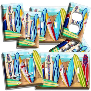 COLORIDAS TABLAS DE SURF SURF SURF UP PLAYA INTERRUPTOR DE PARED PLACA DECORACIÓN HABITACIÓN - Imagen 1 de 34