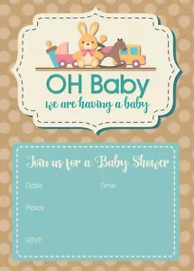 Oh Baby - Baby Shower Invitations - 25 Invites with Envelopes - B15204 - Picture 1 of 7