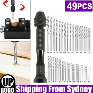 49PCS Mini hand drill Vise Hand Bits Twist Woodworking Set Precision Pin DIY AU - Picture 1 of 8