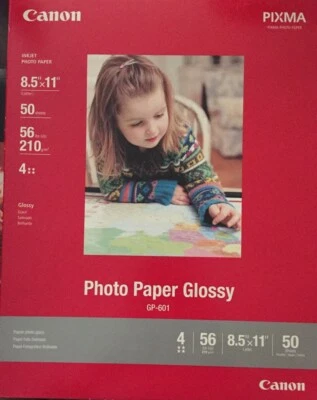 Papel fotográfico brillante Canon Pixma GP-601. 50 hojas 8,5x11 Foto 1 de 4