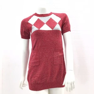 Roebuck & Co. Girls Red Sparkle Short Sleeve Tunic Sweater Size Medium 10/12 - Picture 1 of 7