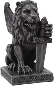 Pacific Giftware PTC 6.06 Inch Winged Lion Gargoyle with Battle Sword Statue - Picture 1 of 1