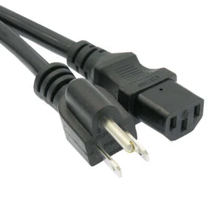 3Ft Computer Power Cord 5-15P to C-13 Black / SJT 14/3 - Picture 1 of 1