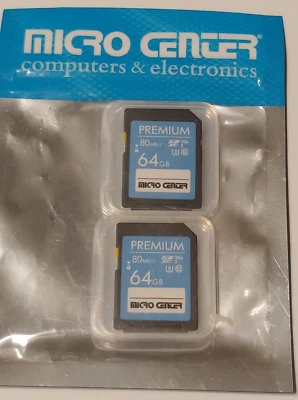 Premium Memory Cards 64 GB SDXC 2 pack Class 10 USH-I V30 Speed Class NEW NIP - Image 1 of 4