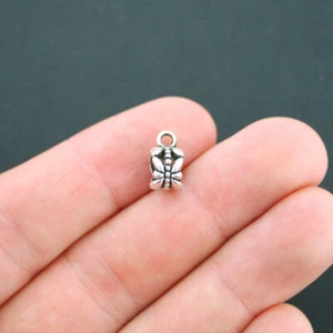 20 cuentas espaciadoras de fianzas diseño de hoja 3D tono plata antiguo - SC2271 - Imagen 1 de 2