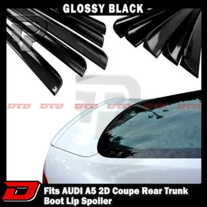 2007-2012 Fit For AUDI A5 2D Coupe Rear Trunk Boot Lip Spoiler Color Black - Picture 1 of 3