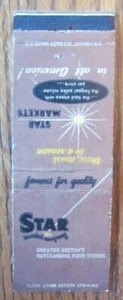 BOSTON, MASSACHUSETTS MATCHBOOK COVER: STAR MARKETS EMPTY MATCHCOVER -D - Picture 1 of 1