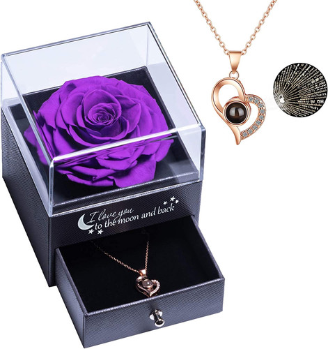 Vera Rosa Eterna Con Ti Amo Confezione Regalo Collana per San Valentino Festa De