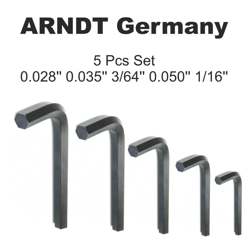 5PCS Hex Key Set Mini Hex Allen Keys 0.028, 0.035, 3/64, 0.050, 1/16 Wrench kit  - Image 1 of 2