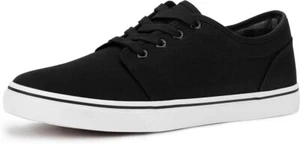 Herren Schwarz Klassisch Niedrig Schuhe Canvas Mode Sneaker mit Weicher Innensohle US 7,5 - Bild 1 von 6