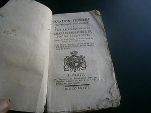 Trauergebet 1773 Karl Emanuel III. König von Sardinien an Notre Dame 71pp - Bild 1 von 7