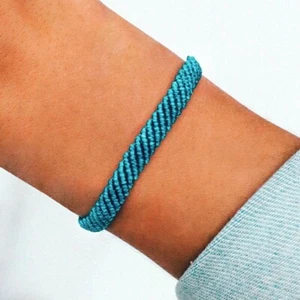 PURA VIDA HALF FLAT WOVEN BRACELET PACIFIC BLUE VSCO ‼️FREE SAME DAY SHIP‼️ - Picture 1 of 3