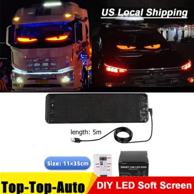 1/2 pieza Lámpara de Ojos Colorida Pantalla Suave para Ventanas de Coche Ojos LED para Ventana de Coche EE. UU. Foto 1 de 4