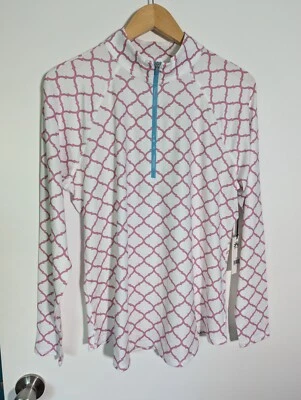 NWT WOMEN'S JOFIT PULLOVER, SIZE: XL, COLOR: WHITE/CORAL/BLUE (J537) - Image 1 of 3