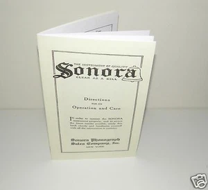 Sonora Phonograph Gramophone Instruction Manual Reproduction - Picture 1 of 11