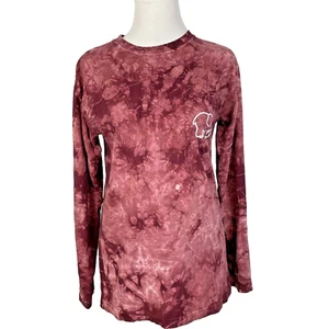 Elfenbeinfarbenes langärmliges T-Shirt Ella Damen S Small rot Batik Elefant Grafik - Bild 1 von 7