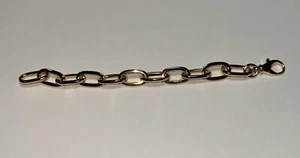 18k Gold Paperclip Bracelet, 7.5 Inches, Luxury Women’s Bracelet - Picture 1 of 5