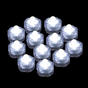 QTY 12 WHITE LED Submersible Underwater Tea lights TeaLight Flameless US Shipper - Picture 1 of 5