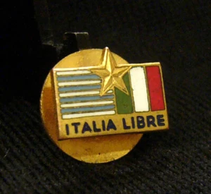 URUGUAY 1940´ WWII ITALY FREEDOM "ITALIA LIBRE" ENAMELED LAPEL PIN BADGE FLAGS - Picture 1 of 12