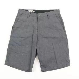 Volcom 11" Skate Shorts Men's 31 Gray Pinstripe Poly Cotton Blend Workwear Chino - Picture 1 of 8