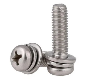 M3 M4 M5 M6 316 Stainless Philips Assembled Pan Head Machine Screw Sems Screw - Picture 1 of 7