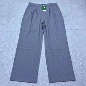 NWT High Waisted Button Zipper Side Pocket Shirred Straight Leg Work Pants XLT - Picture 1 of 13
