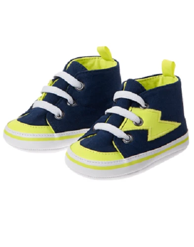 Gymboree Space Lightning Bolt Blue & Green Crib Shoes Infant Baby Boy Size 3 NEW - Image 1 of 1