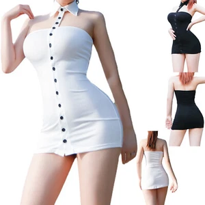 Sexy Women Bodycon See Through Sheer Mesh Party Dress Mini Skirts Clubwear - Picture 1 of 33