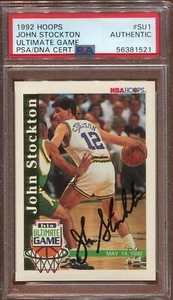 John Stockton 1992 Hoops Ultimate Game PSA ADN certificado autógrafo automático *1 - Imagen 1 de 2
